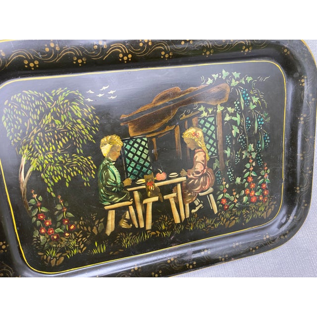 Antique Tole Painted Tray For Sale - Image 10 of 10