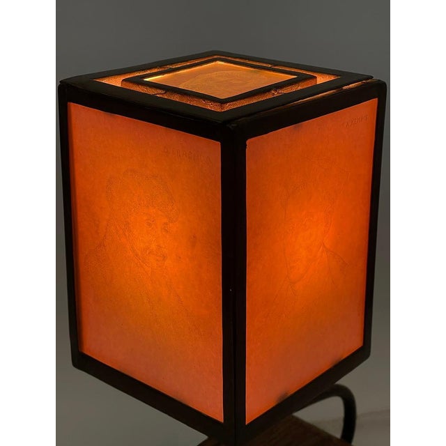 15th Century Table Reading Lamp with Engraved Glass with Portraits For Sale - Image 12 of 16