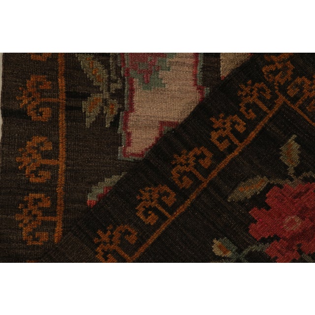 Red Vintage Bessarabian Kilim Rug in Red, Brown, Green Floral Pattern For Sale - Image 8 of 8