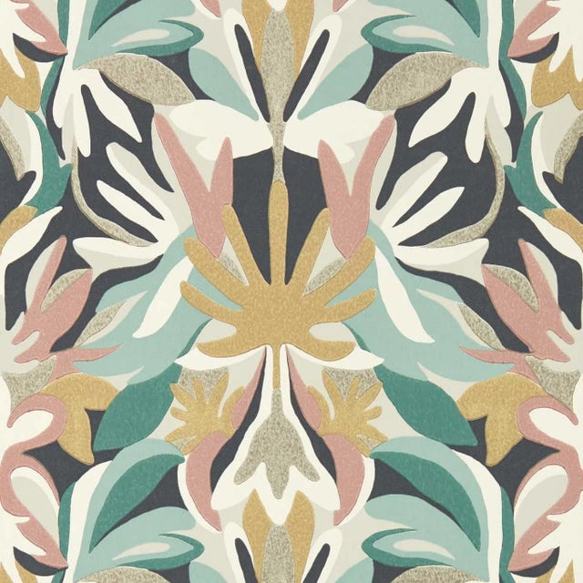 Harlequin Melora Wallpaper in Positano/Succulent/ Gold For Sale