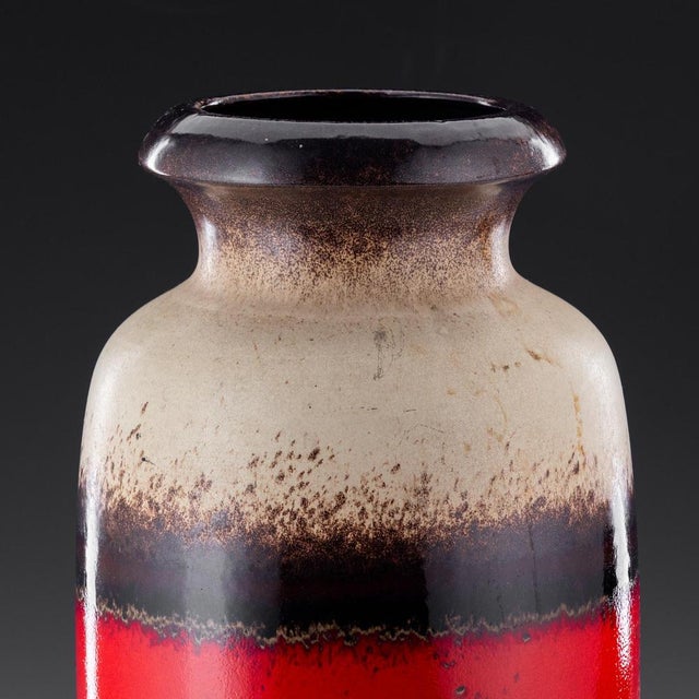 Vintage Flower Power Ceramic Floor Vase in typical 1970s Colors Model 291-45 by Scheurich West Germany, 1970s For Sale - Image 6 of 10