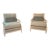 Pair of White Lacquered Framed Armchairs For Sale