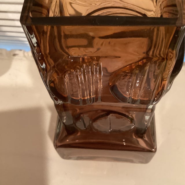 Vintage MCM Amber Art Glass Vase For Sale In New York - Image 6 of 7