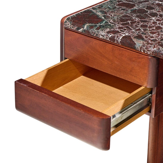 Wood Vladimir Kagan Mid Century Marble Top Executive Desk For Sale - Image 7 of 12