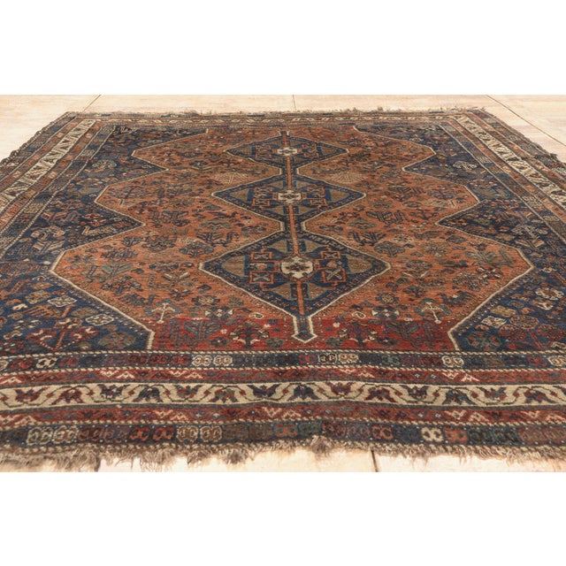 Late 19th Century Persian Shiraz Rug, 07'11 X 10'06 For Sale - Image 9 of 10