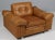 Danish furnituremaker lounge chair in brutalist style. Made in patinated leather. Based on wheels. Made in Denmark in the...