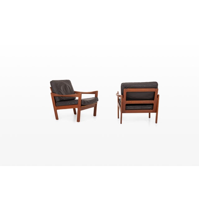 Vintage Easy Chairs by Illum Wikkelsø for Niels Eilersen, 1960s, Set of 2 For Sale - Image 6 of 12