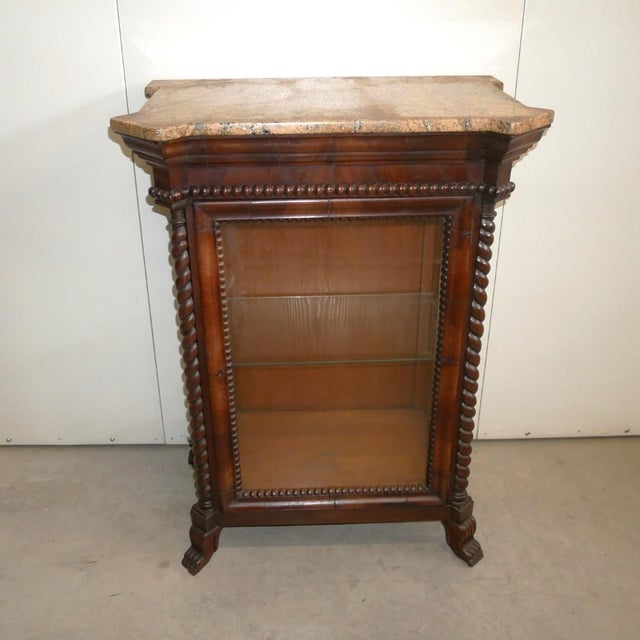 Small Antique Mahogany Display Cabinet For Sale - Image 17 of 18
