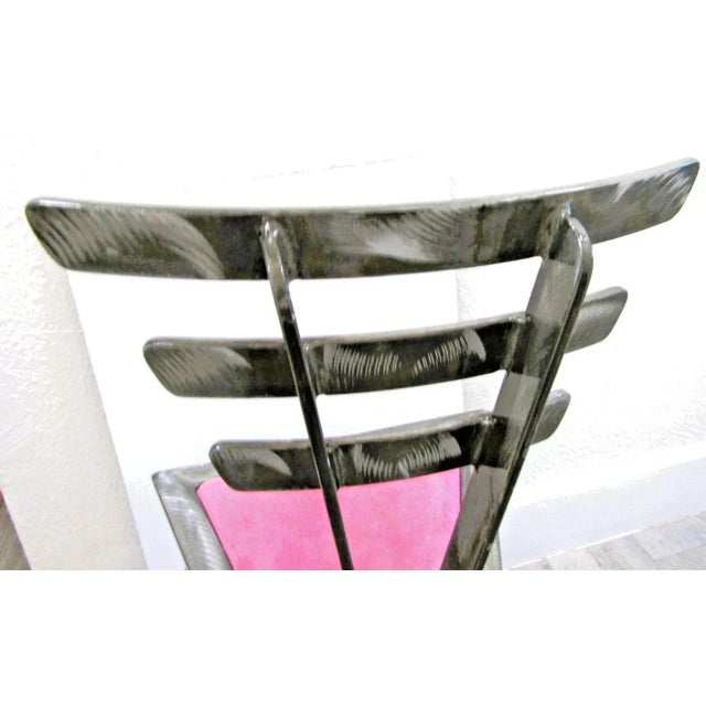 1990s Postmodern Contemporary Welded Steel Artist Signed Accent Chair For Sale - Image 13 of 17