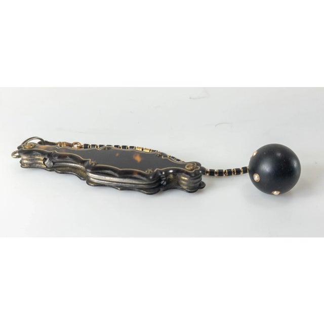 19th Century Victorian Fine Lorgnette Glasses With Gold Inlay and Enamel Watch Fob For Sale In New York - Image 6 of 9