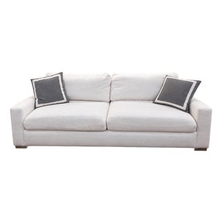 Restoration Hardware Sofa for Sale!!! Beautiful White Sofa With Easy-to-Clean Fabric. Measures 95″ Long × 38.5″ Deep × 30″ High For Sale