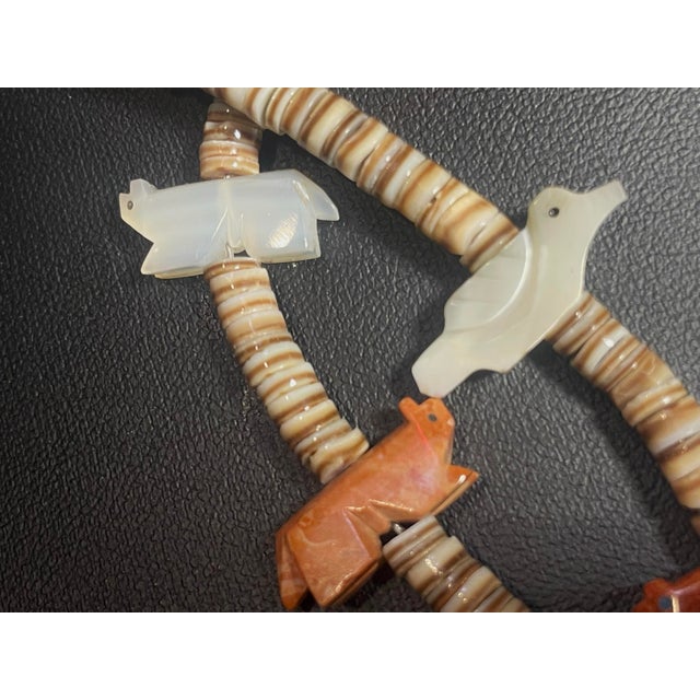 Gemstone Navajo Magnificent Carved Stone Animal Fetish Style Necklace For Sale - Image 7 of 7