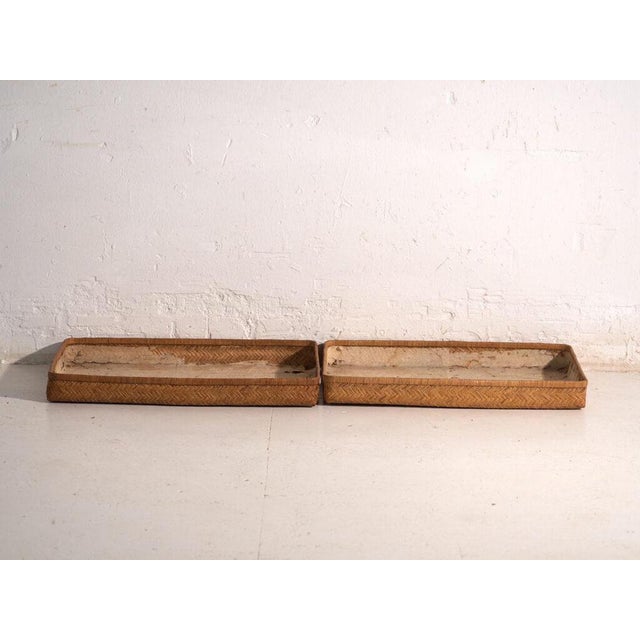 Antique Japanese Flat Case in Woven Rattan, 1920 For Sale - Image 6 of 9