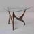 Italian Mid-Century Sculptural Walnut and Brass Cocktail Table With Triangular Glass Top For Sale - Image 4 of 11