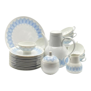 1960s Bjorn Wiinblad Lotus Azure for Rosenthal Studio-Line Coffee & Dessert Service for 12: Complete 40 Pieces