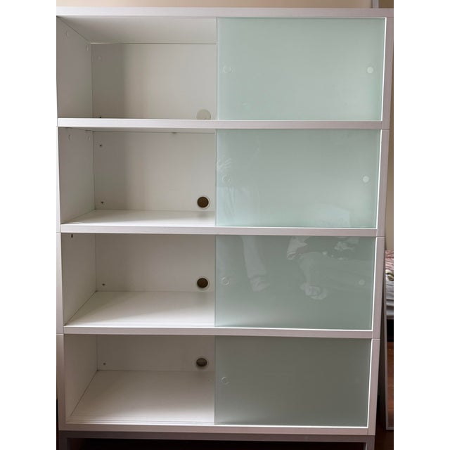 Contemporary Frosted Glass 4-High Shelving Unit Designed by Jesus Gasca, Attributed For Sale - Image 3 of 4