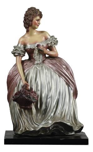 Woman with Basket Ceramic Cacciapuoti Sculpture