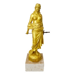 Art Nouveau Sculpture Judith in Gilt Bronze by E. Tell, Austria, 1910 For Sale