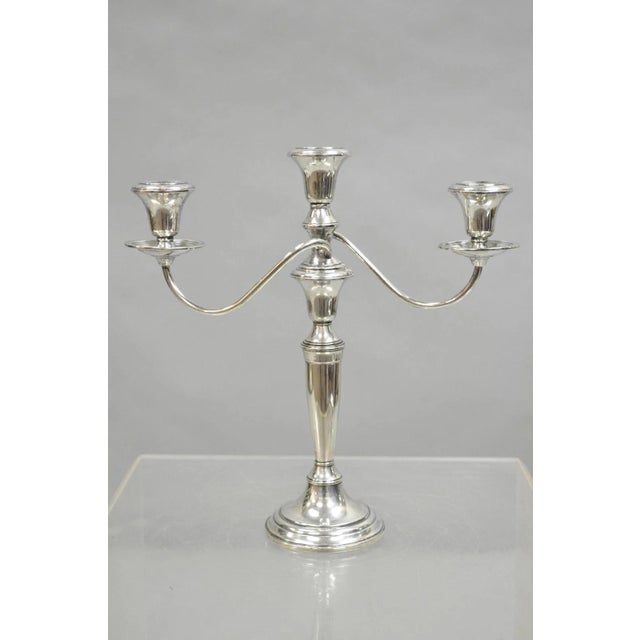 Vintage Revere Silversmith Sterling Silver Weighted 3 Arm Candelabra Candlestick For Sale - Image 11 of 11