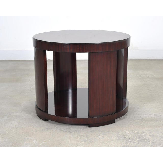 2000 - 2009 Ralph Lauren Italian Mahogany Round Modern Drum Drink Table For Sale - Image 5 of 18