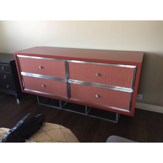 Wood Custom Modern Red Credenza For Sale - Image 7 of 7
