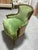 French Mid 20th Century Green Velvet Bergere Chair For Sale - Image 3 of 15