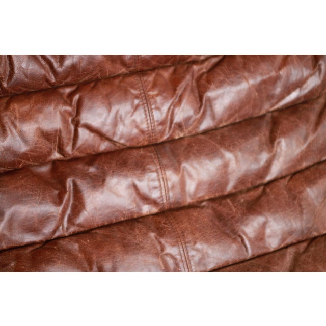 Restoration Hardware Oviedo Double Chaise Lounge in Brown Leather