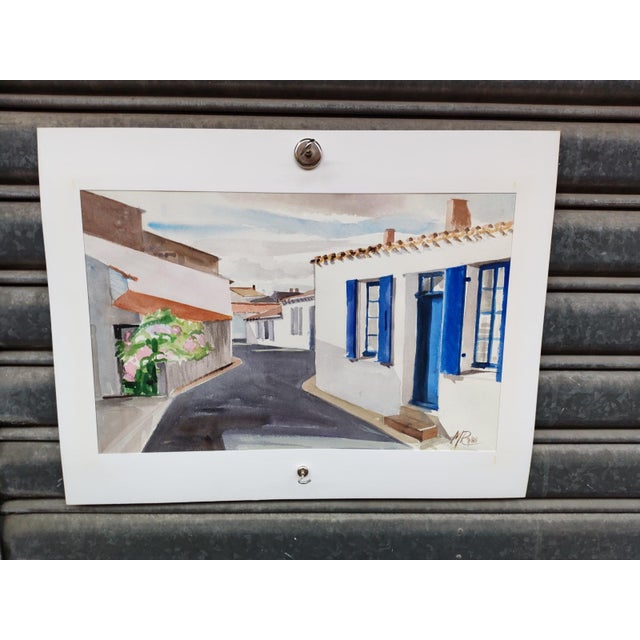 Michel Roubille, Landscape, 1988, Watercolor For Sale - Image 7 of 7