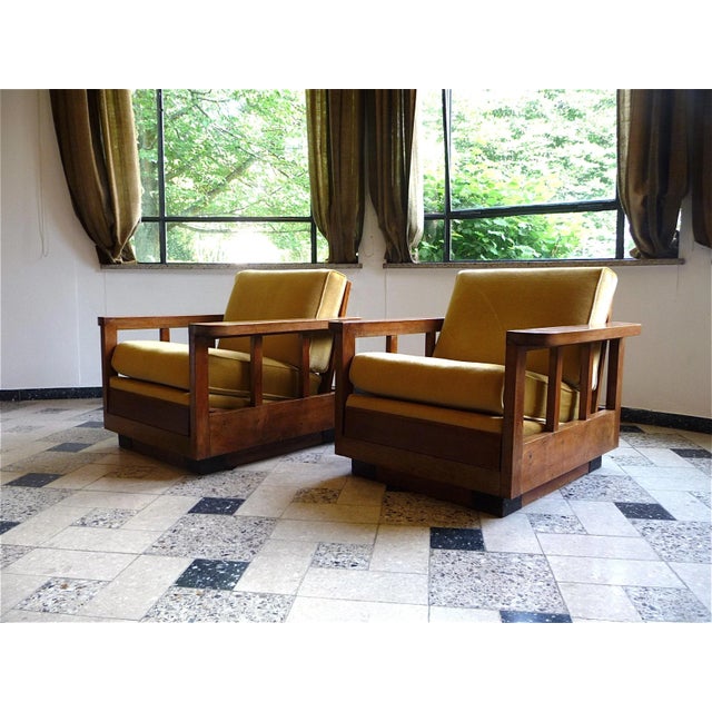 Cubist Art Deco Velvet Club Chair, 1920s For Sale - Image 6 of 18