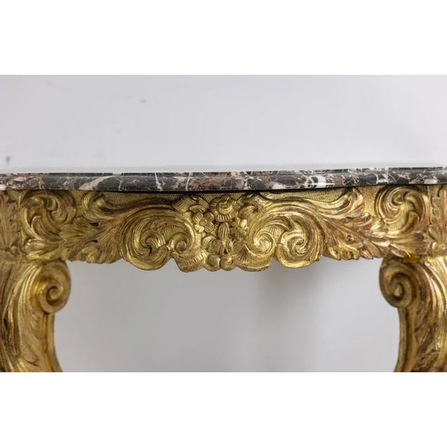 Louis XV Console in Gilded and Carved Wood, 1880s For Sale - Image 4 of 10