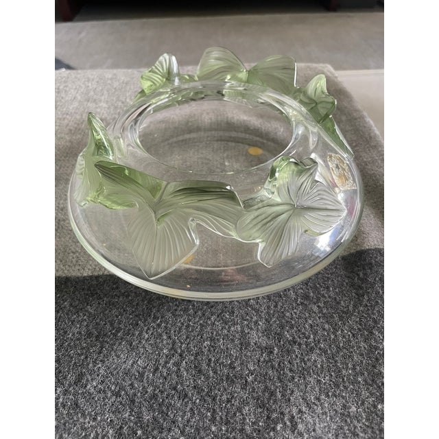 French Lalique "Lierre" (Ivy Leaf) Crystal Coupe 8” Centerpiece Bowl For Sale - Image 3 of 7