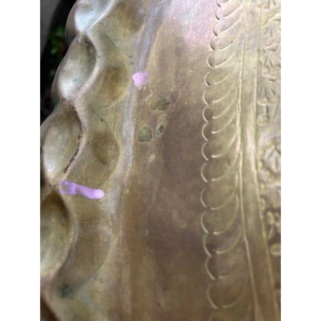 1920s 1920sw Vintage Etched Brass Bohemian Tray For Sale - Image 5 of 7