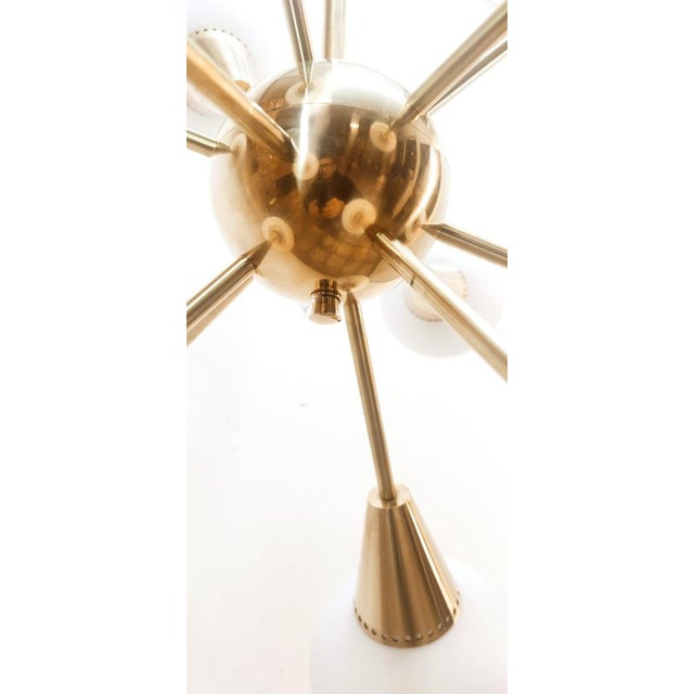 Sputnik 12-Light Chandelier in Brass and Glass For Sale - Image 6 of 18