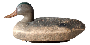 Vintage Hand-Painted Mallard Duck Decoy Folk Art