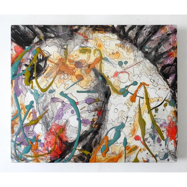 Colorful Abstract Mixed Media Painting For Sale - Image 4 of 4