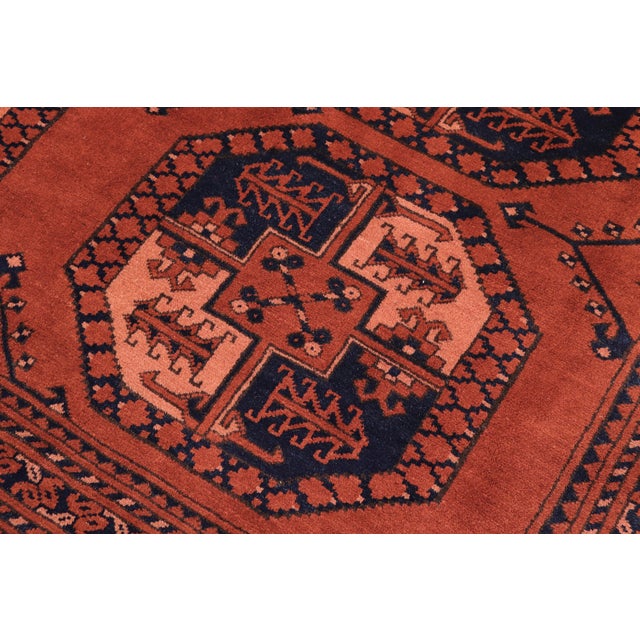 Tribal Kargahi Rust/Blue Wool Rug - 6'11'' X 10'2'' For Sale In New York - Image 6 of 9