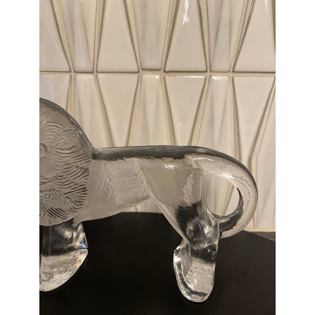 Contemporary Vintage Kosta Boda Glass Lion Paperweight/Figurine - Zoo Series Crystal - 10" For Sale - Image 3 of 6