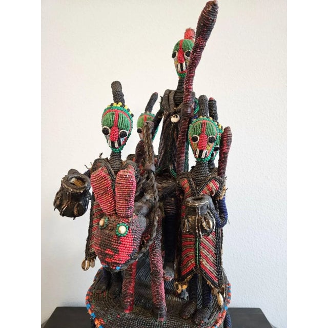 Tribal African Tribal Yoruba Beaded Ceremonial Crown Altar Headdress For Sale - Image 3 of 11