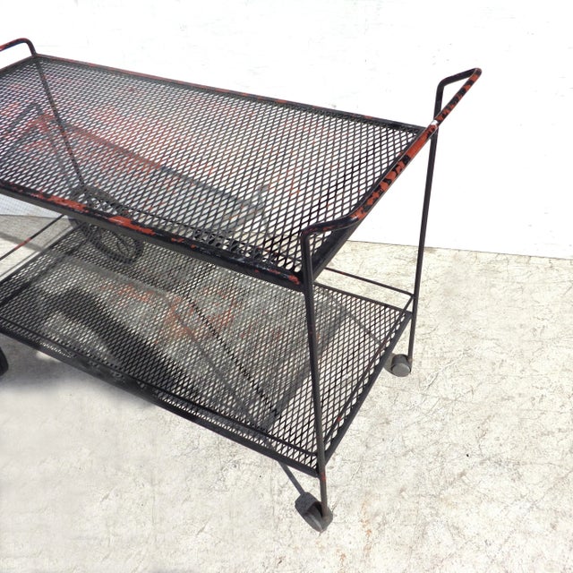Russell Woodard Woodard Wrought Iron Bar Serving Cart For Sale - Image 4 of 8