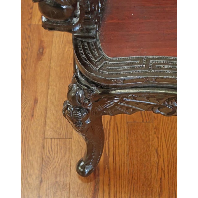 Antique Late 19th Century Meiji Japanese Dragon Carved Chair For Sale - Image 9 of 10