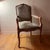 Vintage Chair in the Style of Louis XV Cabriolet legs and detailing on front seat and back rest Upholstered in a green...