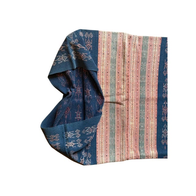 Navy Blue Rare Ikat Textile From Timor Stunning Tribal Motifs & Colors, Indonesia C. 1950 For Sale - Image 8 of 8