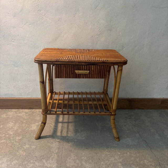 Bedside Table in Rattan For Sale - Image 6 of 6