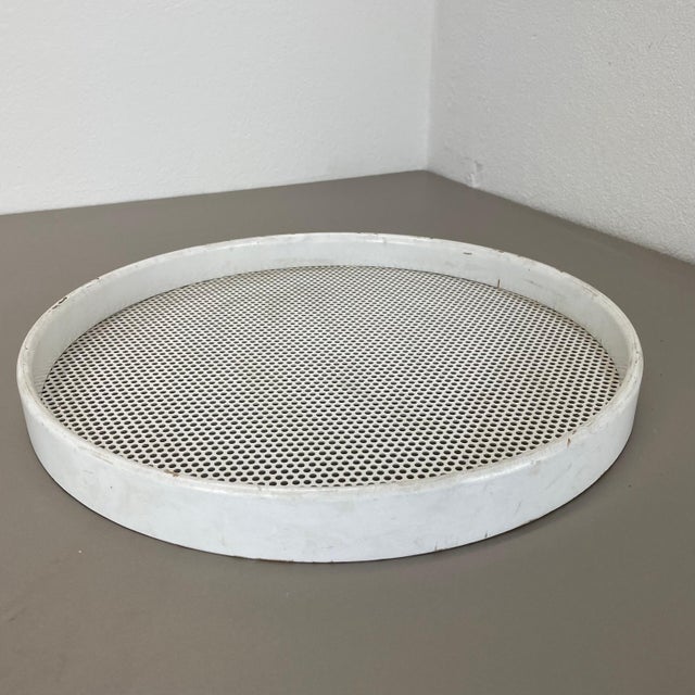 Mathieu Matégot Modernist French Brass Tray Hole Pattern in style of Mathieu Matégot, 1970s For Sale - Image 4 of 18