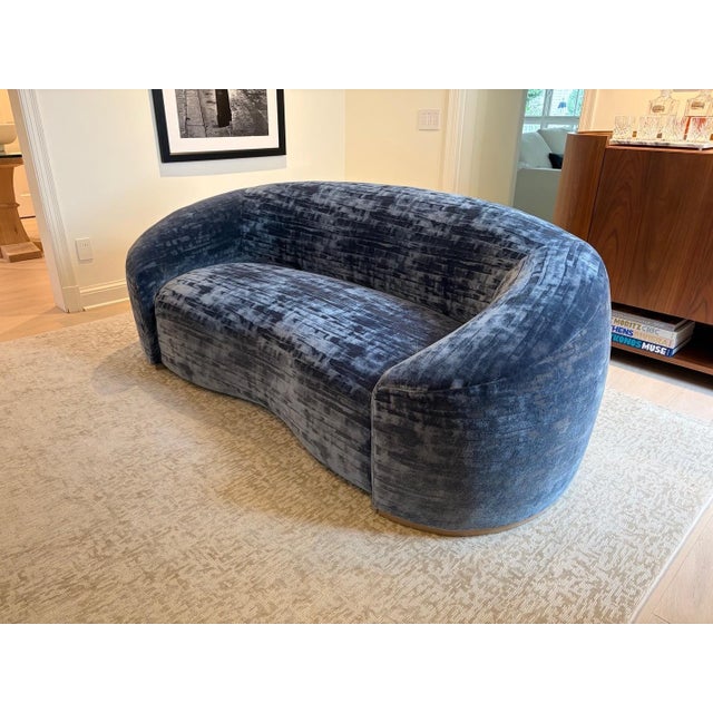 Modern Brand New Elegant Blue Sofa For Sale - Image 3 of 11
