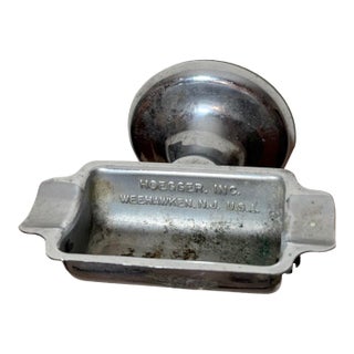 Rare Vintage Industrial Hoegger Inc. Wall-Mounted Chrome Ashtray Weehawken Nj For Sale