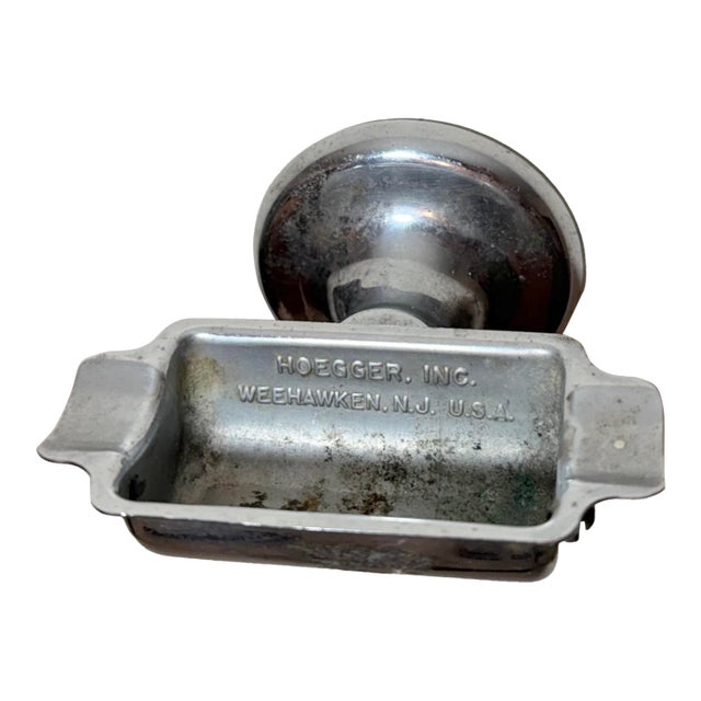 Rare Vintage Industrial Hoegger Inc. Wall-Mounted Chrome Ashtray Weehawken Nj For Sale