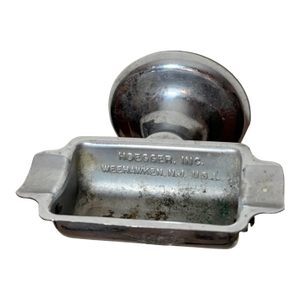 Rare Vintage Industrial Hoegger Inc. Wall-Mounted Chrome Ashtray Weehawken Nj