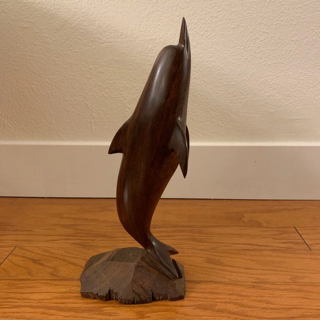 1970s Vintage Ironwood Dolphin Sculpture For Sale - Image 11 of 13