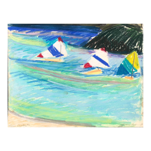 1979 Adrienne Anderson British Virgin Islands Sailing Pastel